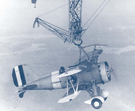 F-9C under USS Macon